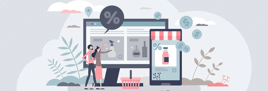 casal fazendo compras online
