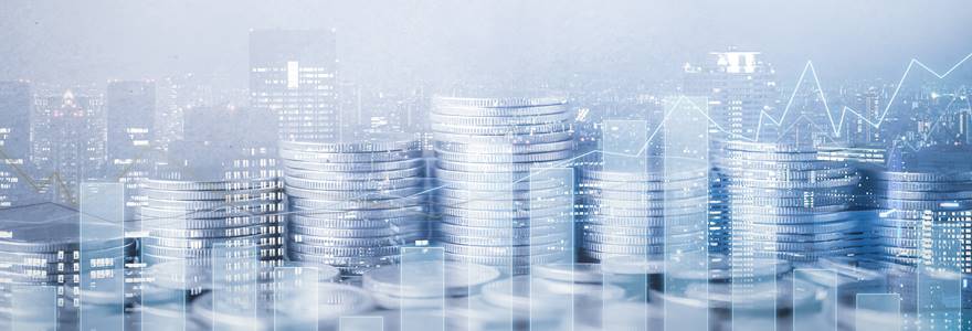 Double,Exposure,Of,City,,Graph,,Rows,Of,Coins,And,Blank