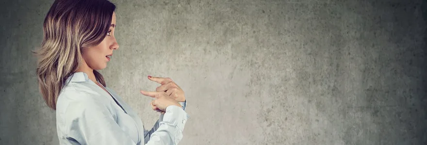 Surprised,Woman,Pointing,Fingers,At,Herself,Denies,Responsibility,And,Accusations